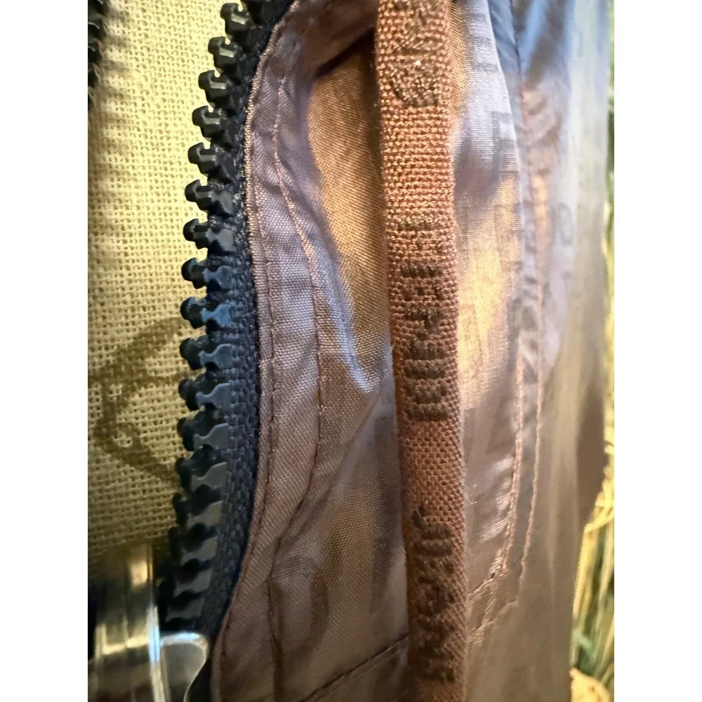 Fendi Jeans Women's Bronze Monogram Logo‎ Windbreaker Hooded Jacket Anti Stress